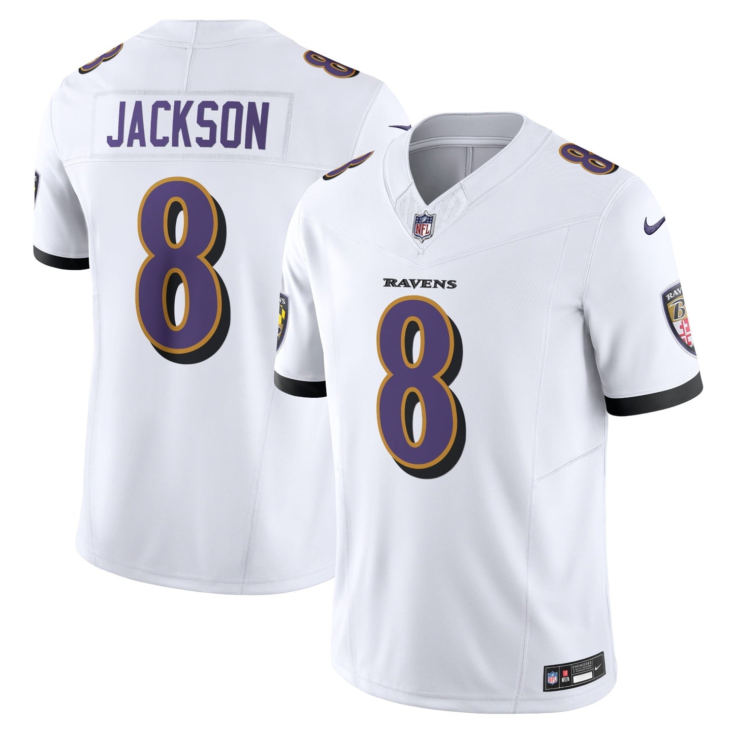 Men's Nike Lamar Jackson White Baltimore Ravens Vapor F.U.S.E. Limited Jersey
