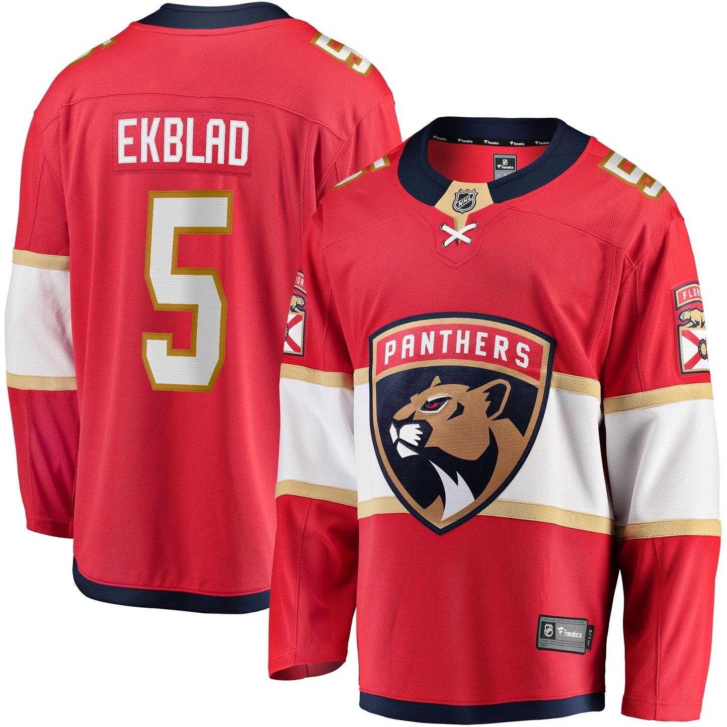 Men's Fanatics Branded Aaron Ekblad Red Florida Panthers Home Team Breakaway Player Jersey