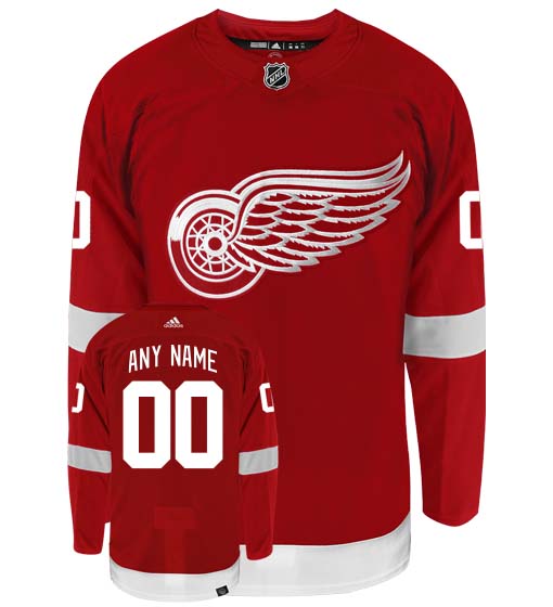 Customizable Detroit Red Wings Adidas Primegreen Authentic NHL Hockey Jersey