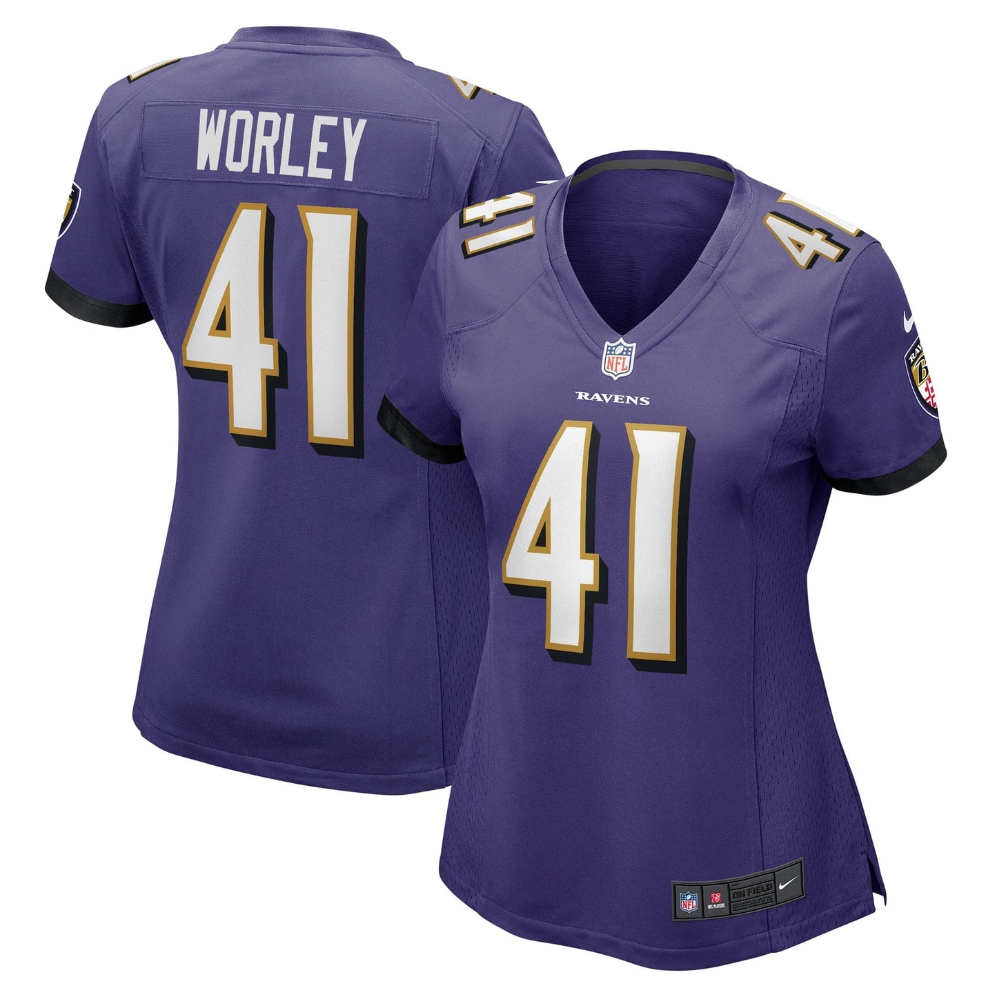 Women's Nike Daryl Worley Purple Baltimore Ravens Game Player Jersey