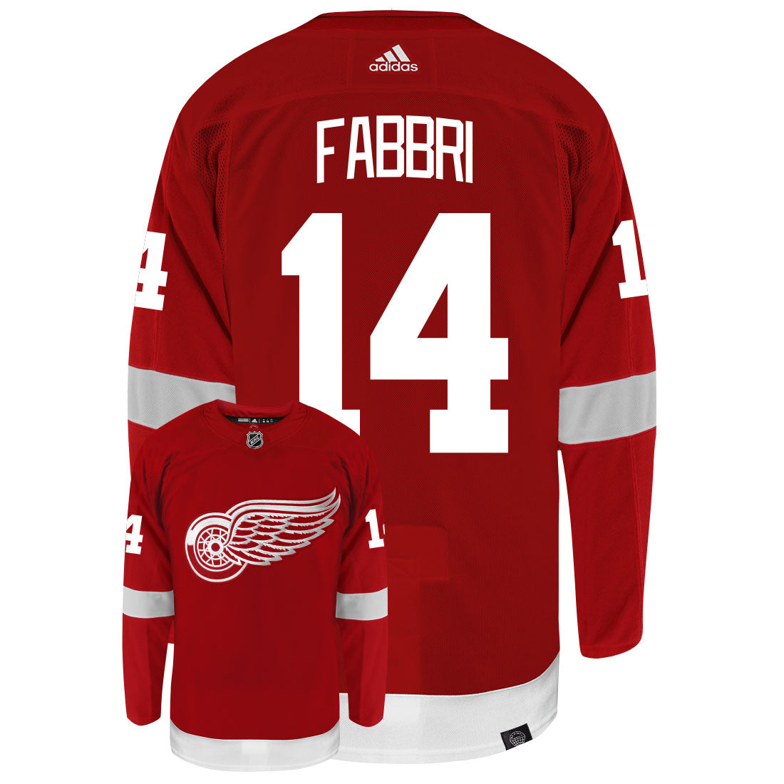 Robby Fabbri Detroit Red Wings Adidas Primegreen Authentic NHL Hockey Jersey