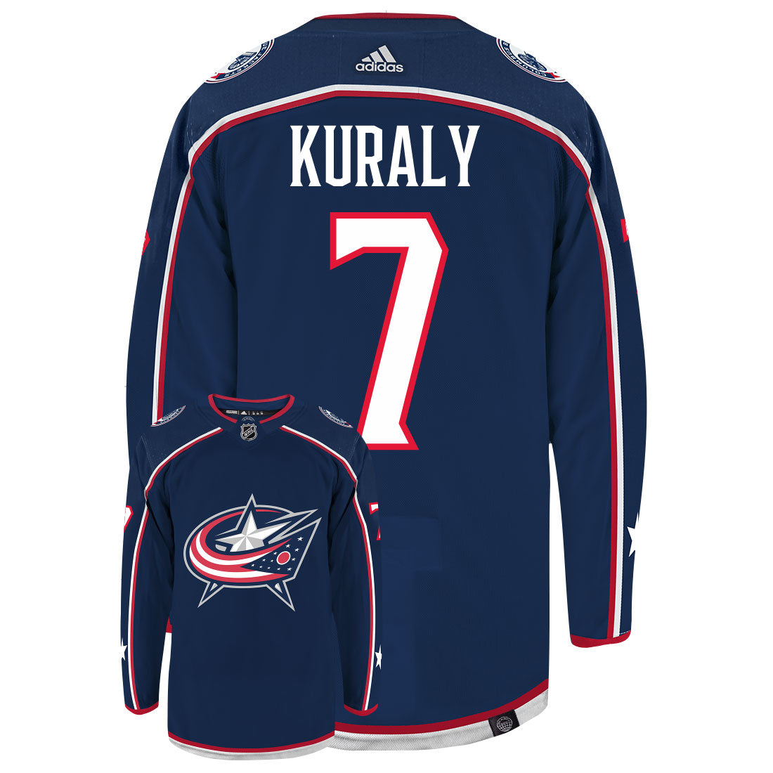 Sean Kuraly Columbus Blue Jackets Adidas Primegreen Authentic NHL Hockey Jersey