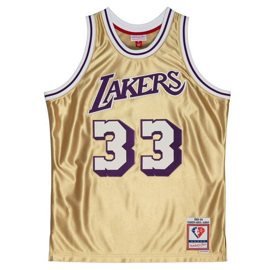 75th Gold Swingman Kareem Abdul-Jabbar Los Angeles Lakers 1983 Jersey