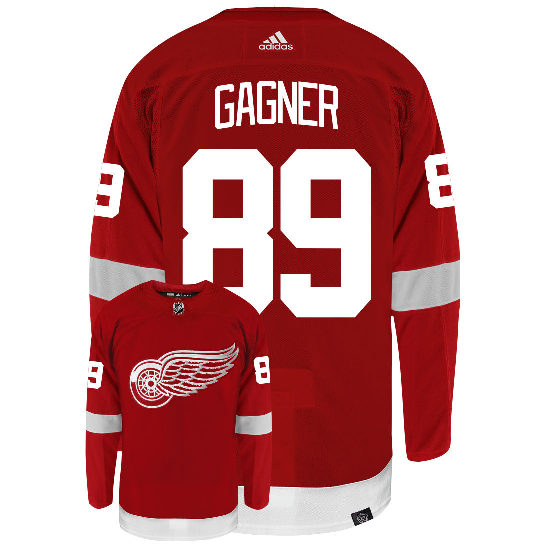 Sam Gagner Detroit Red Wings Adidas Primegreen Authentic NHL Hockey Jersey